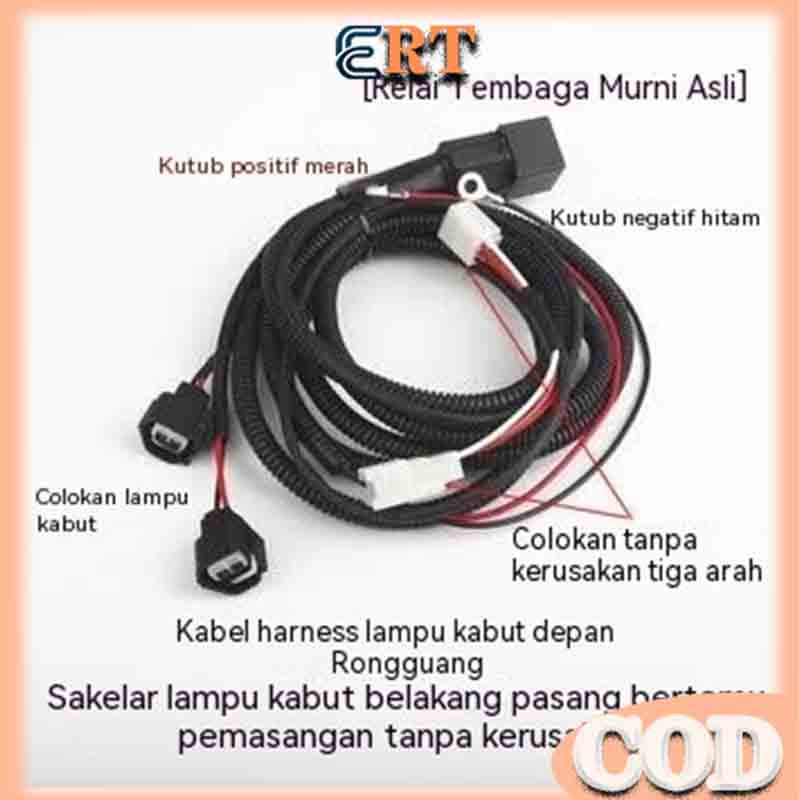 Kabel set lampu kabut universal H8 H11 H16 - Sepasang kabel lampu kabut