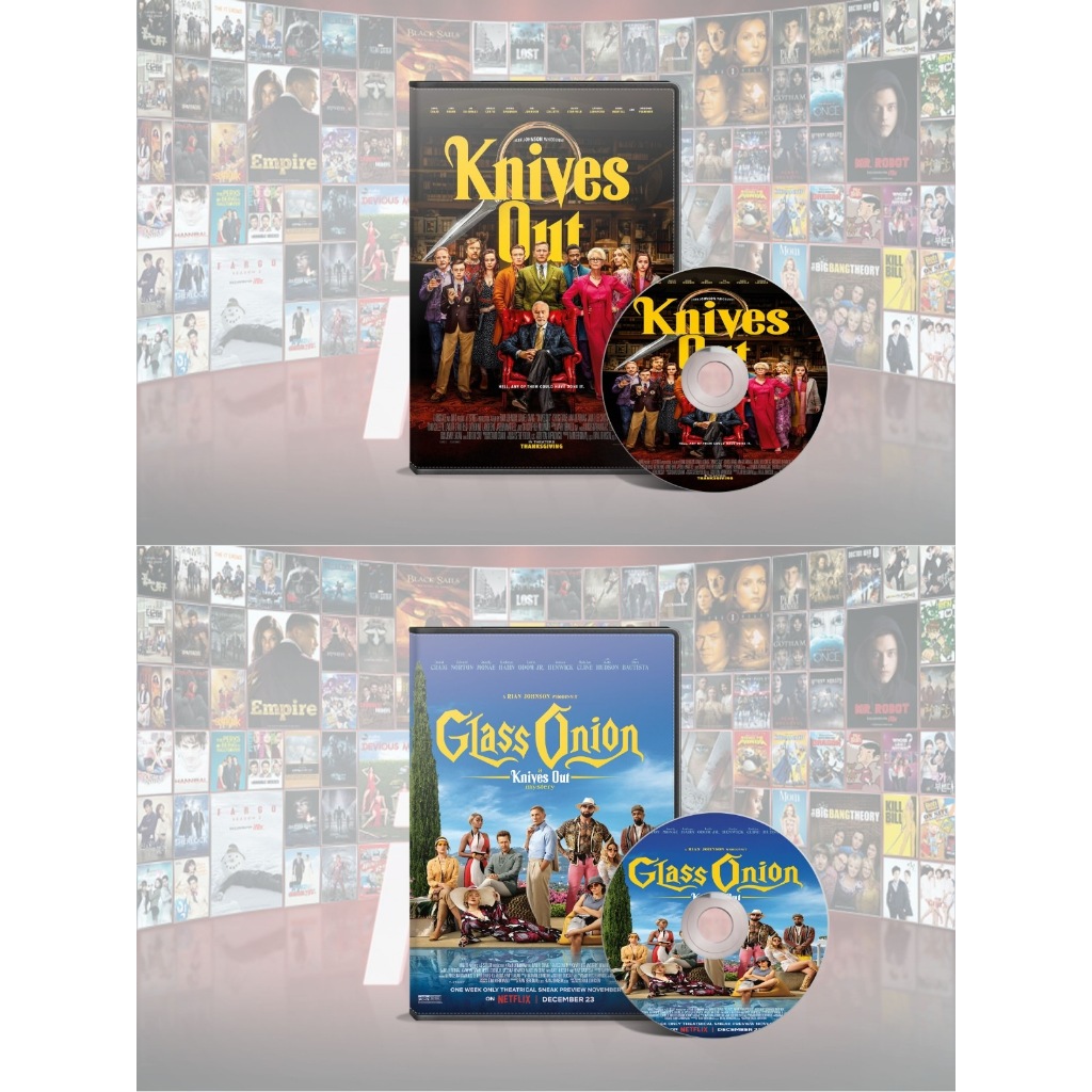DVD Knives Out (2019) + DVD Glass Onion A Knives Out Mystery (2022)