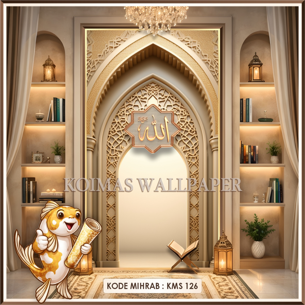 Stiker Mihrab Mushola 3D Elegant Wallpaper Dinding Mihrab Mushola Rumah Elegan Stiker Dinding Mihrab