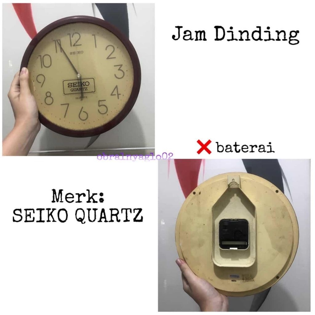 Jam Dinding Bulat. Merk Ori SEIKO QUARTZ.