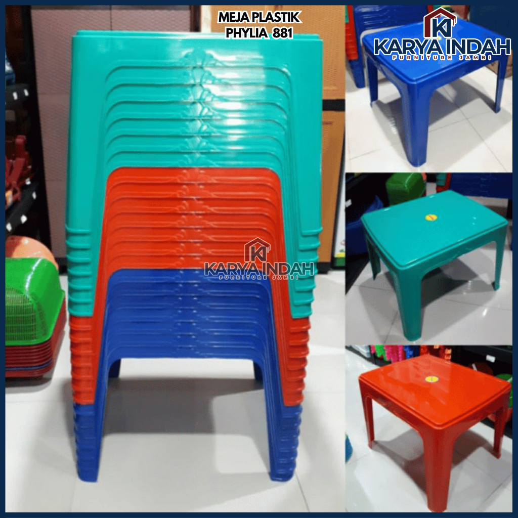 Meja Kecil Plastik PHYLIA 881 Meja Teras / Cafe Warna Plastik