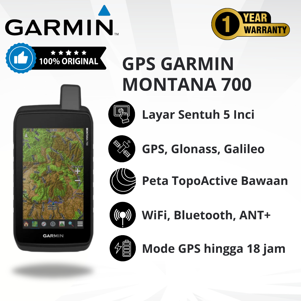 Garmin Montana 700 GPS Handheld Hiking Touchscreen 4 Inci