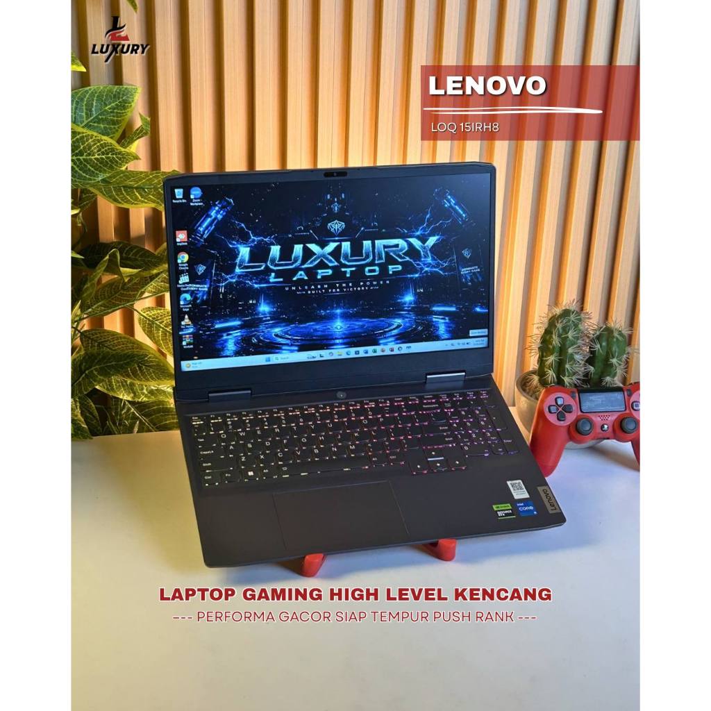 LAPTOP GAMING LENOVO LOQ 15IRH8 12TH GEN CORE I5 NVIDIA GEFORCE RTX 3050 RAM 16GB DDR5 SSD 512GB BAC