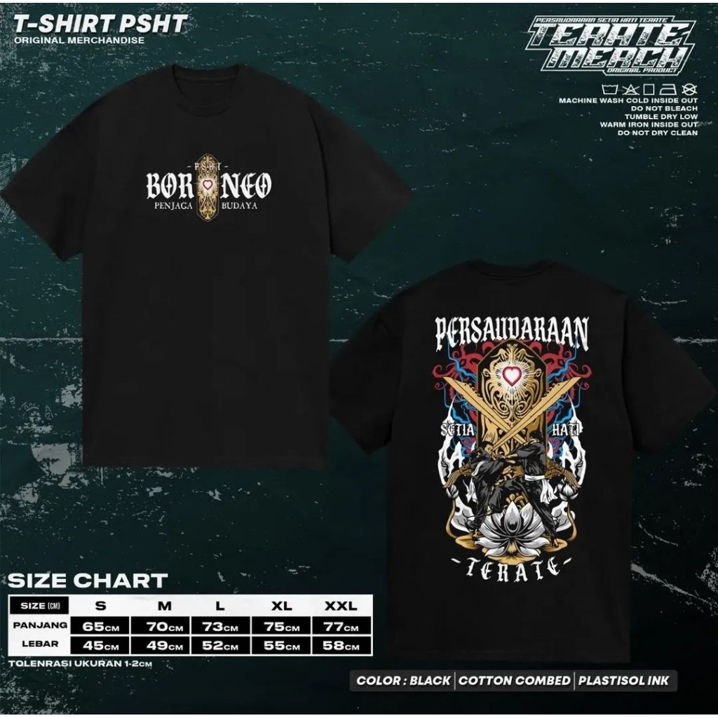KAOS PSHT BORNEO KAOS TERATE BORNEO KAOS TERATE TANAH BORNEO Combed 30s plastisol