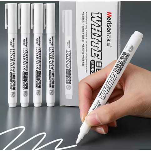 Spidol putih cat permanen white marker waterproof pena frafiti kaca baju kaos