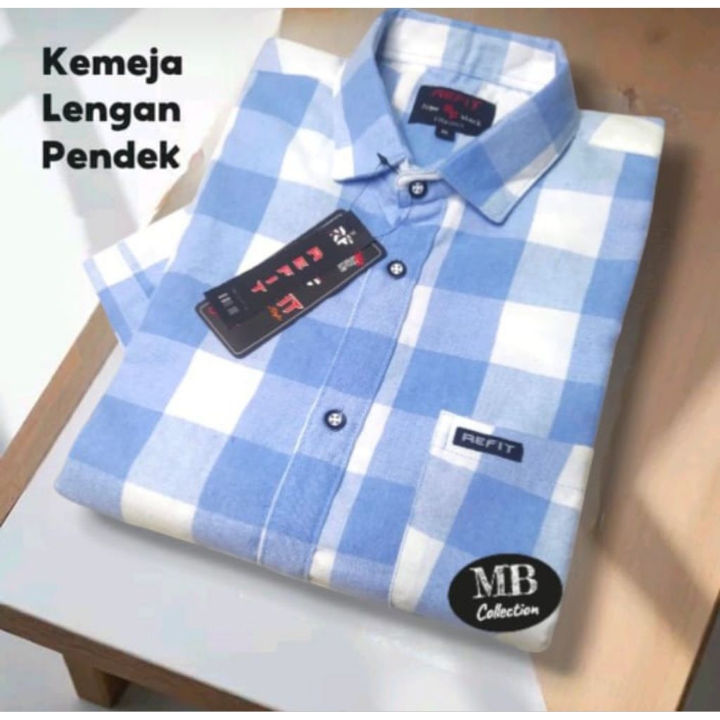 KEMEJA FLANEL PRIA LENGAN PENDEK KOTAK KAIN FLANEL TEBAL HALUS