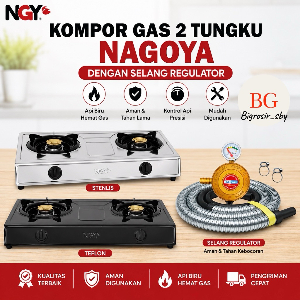 NGY KOMPOR GAS MURAH 2 TUNGKU / KOMPOR GAS STENLIS SNI