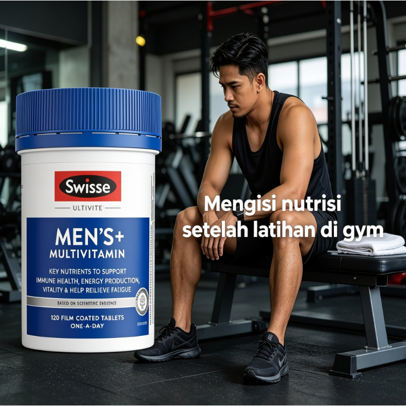 Swisse Mens Multivitamin 120 Tablets Asli - Suplemen Pria Dewasa Jaga Imunitas, Energi Produksi & Ba