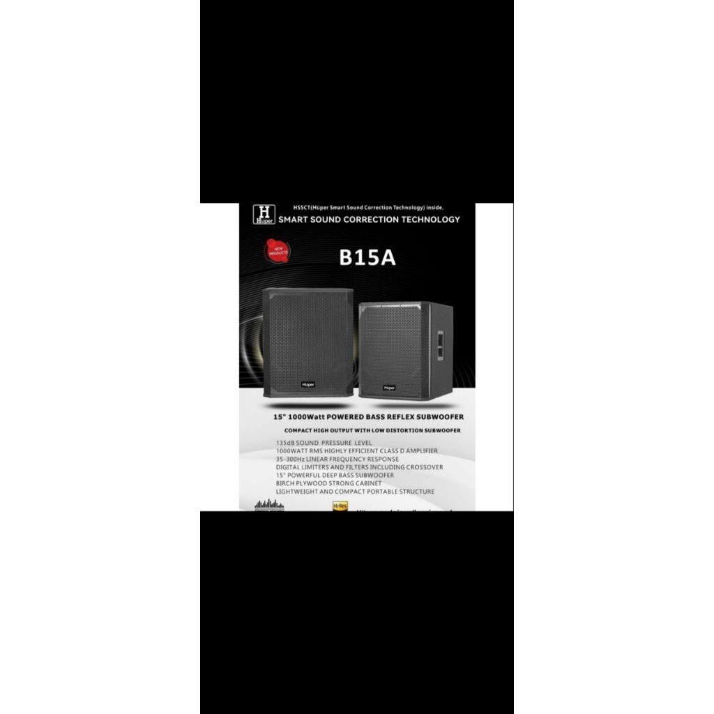 Promo Sale Subwoofer Aktuf 15"inch Huper B15A Original -- 1buah Subwoofer Aktif