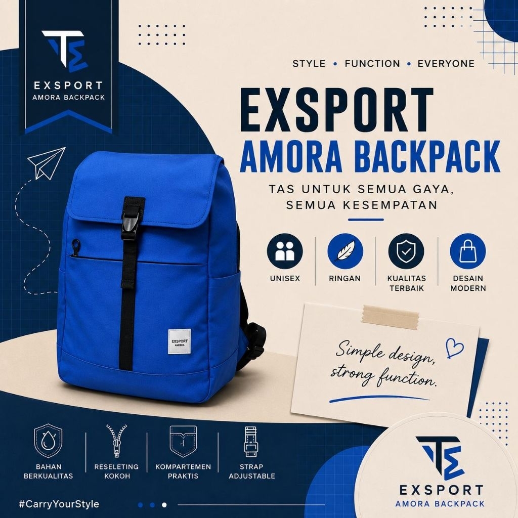 Tas export amora navy