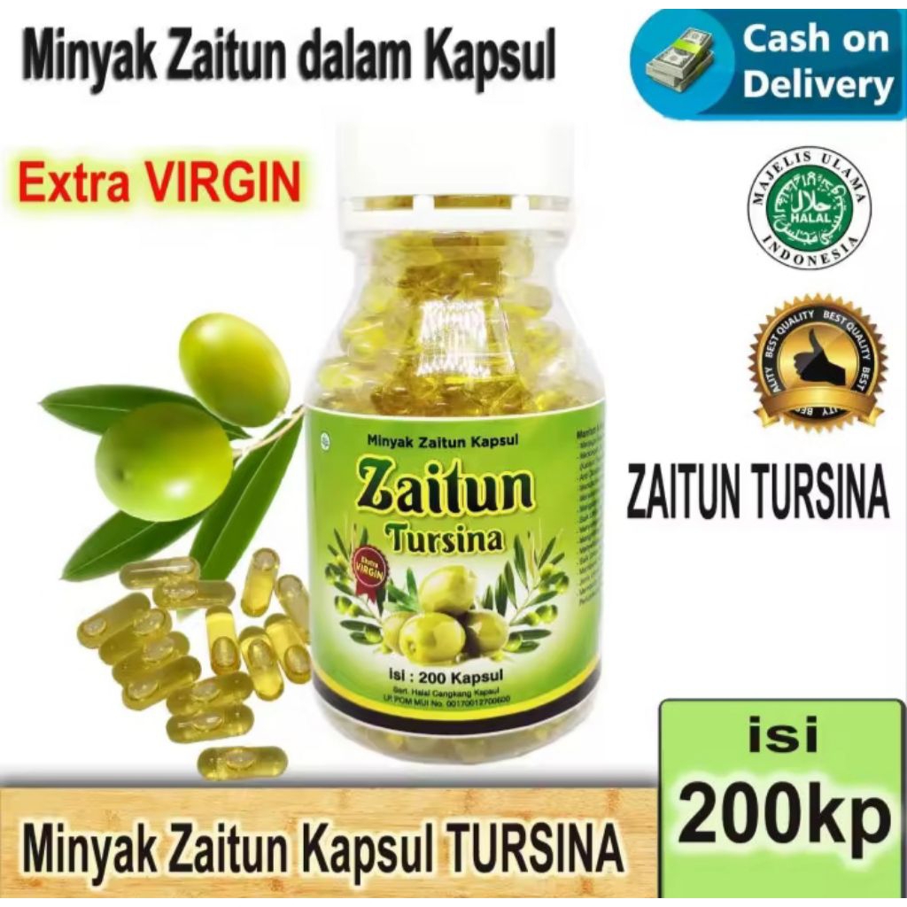 kapsul zaitun Tursyina - kapsul minyak zaitun 200kapsul
