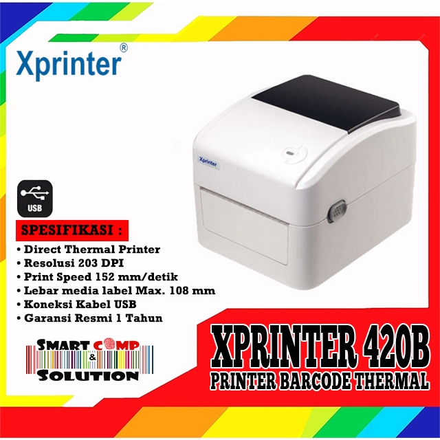 Printer Barcode Label Thermal USB - Xprinter 420 / 420B / XP-420B / XP420B - Print Resi Alamat