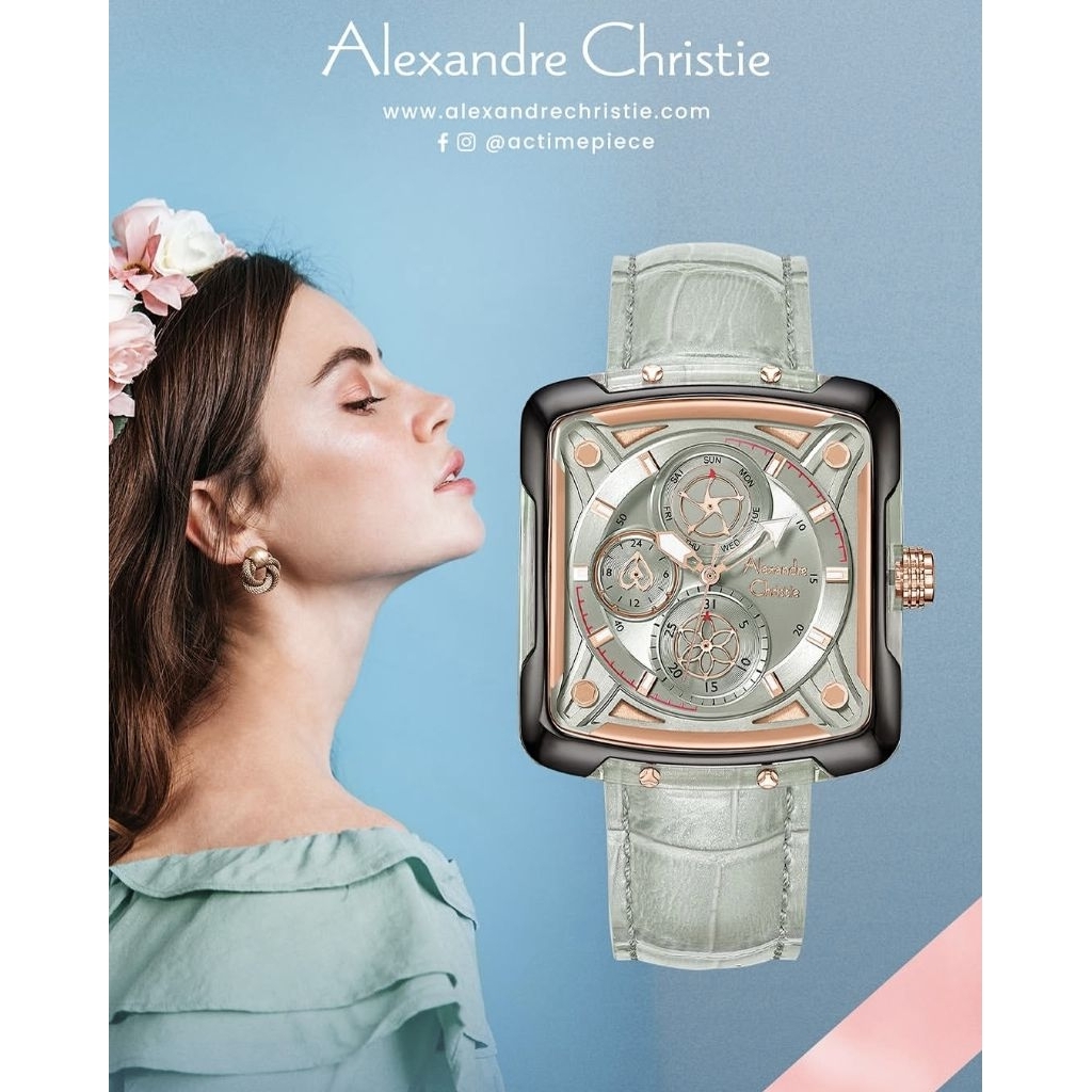 JAM TANGAN WANITA ALEXANDRE CHRISTIE AC3030 AC 3030 LEATHER STRAP ORIGINAL