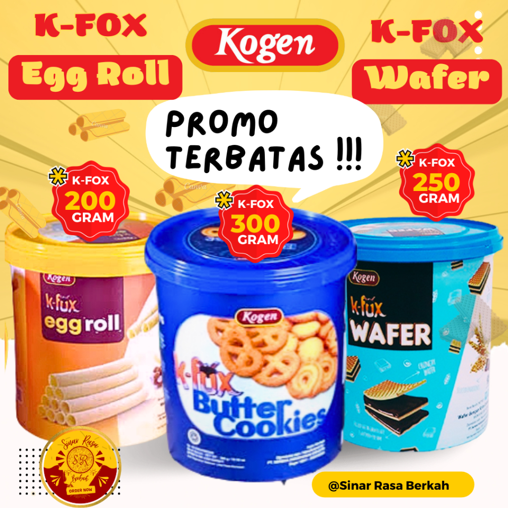 Kogen K-Fox Butter Cookies 300gr | Kogen K-FOX EGG ROLL 200gr | Kogen K-FOX Wafer 250gr | Kogen Wafe