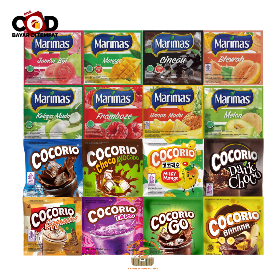 (BERKAH)Cocorio Marimas Renceng isi 10pcs x 6gr Minuman Rasa Buah Segar Coklat Cappucino Kopi Chocor