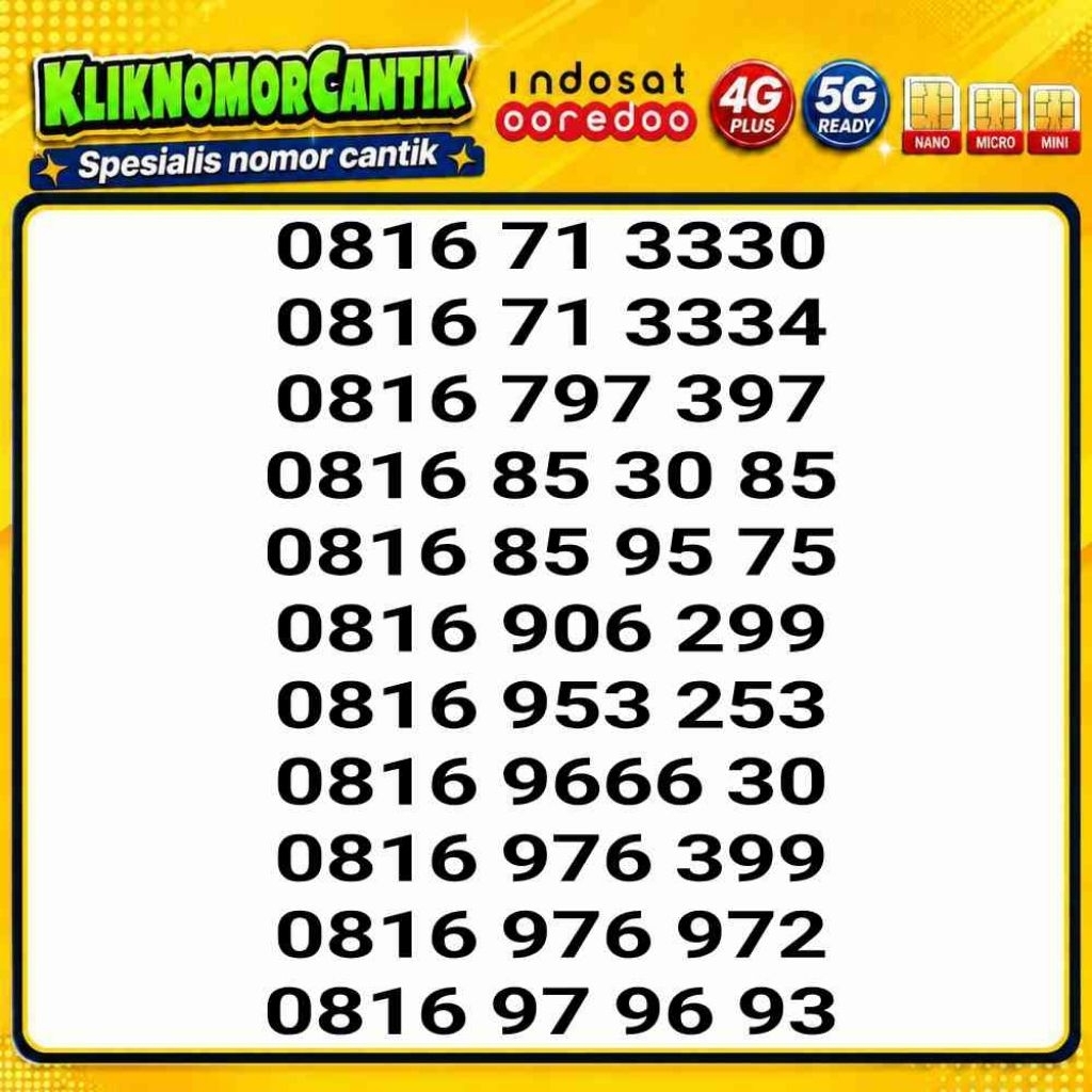 nomor cantik Indosat 10 Digit 4G&5G Kartu Perdana IM3 10 digit A3