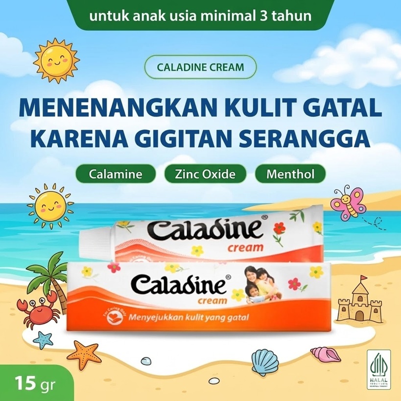 Caladine Cream Bebas Gatal Serangga 15g - Sensasi Sejuk Zinc Oxide