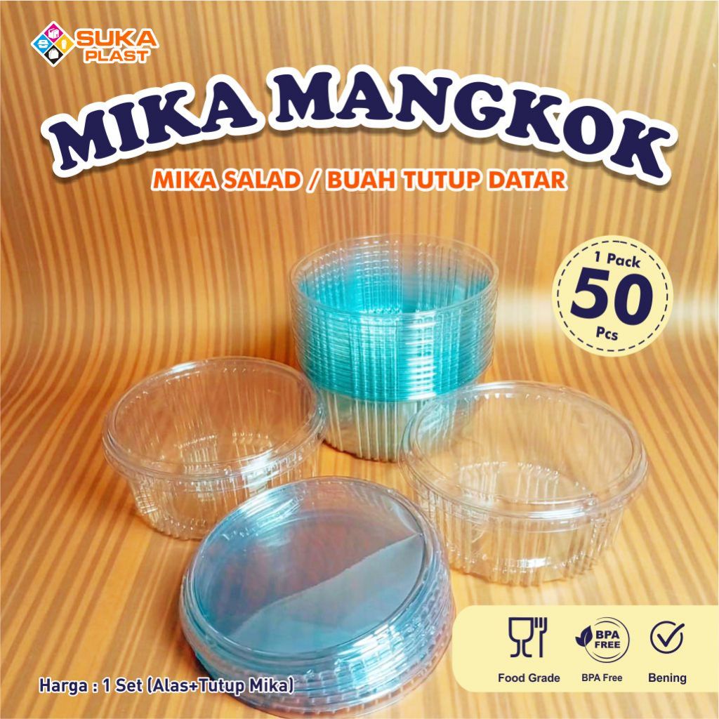 Mika MK 130 Mangkok Plastik Tutup Datar