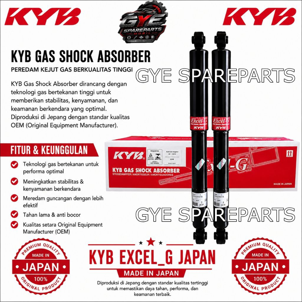 SHOCKBREAKER TOYOTA NAV1 / VOXY BELAKANG MERK KYB EXCEL_G JAPAN ORIGINAL 100%