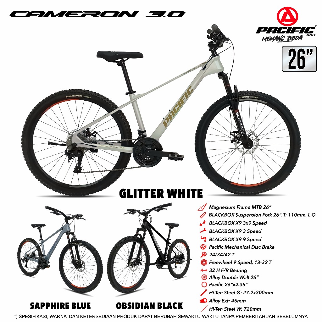 SEPEDA GUNUNG MTB 26 INCH PACIFIC CAMERON 3.0 FRAME MAGNESIUM TERBARU
