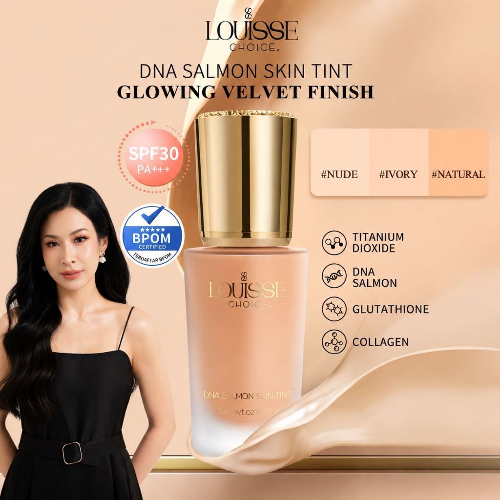[VO] LOUISSE CHOICE DNA SALMON SKIN TINT SPF 30 PA+++ Foundation Cream Beauty Full Coverage Up To 24