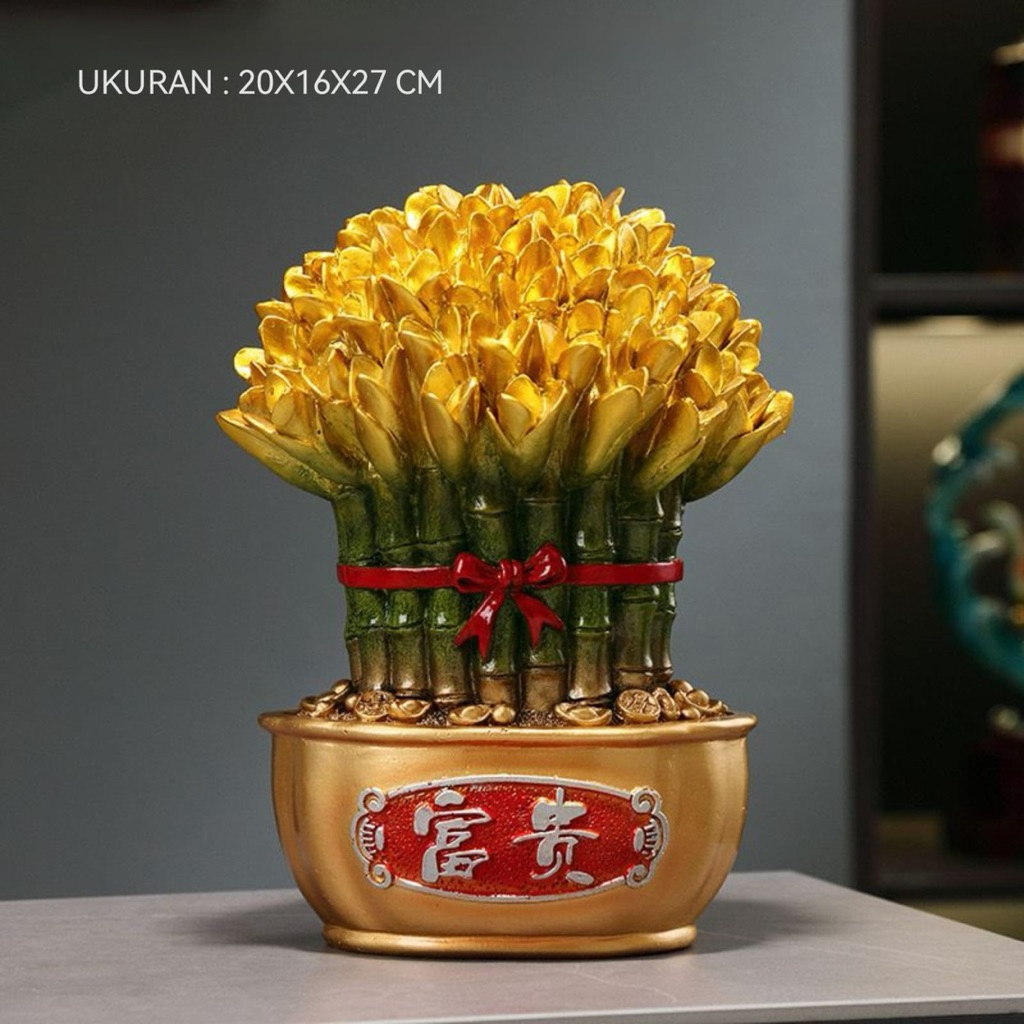 HIASAN PATUNG PAJANGAN FIGURE KEBERUNTUNGAN DEKORASI EMAS SOUVENIR GIFT BOX PAJANGAN RUMAH