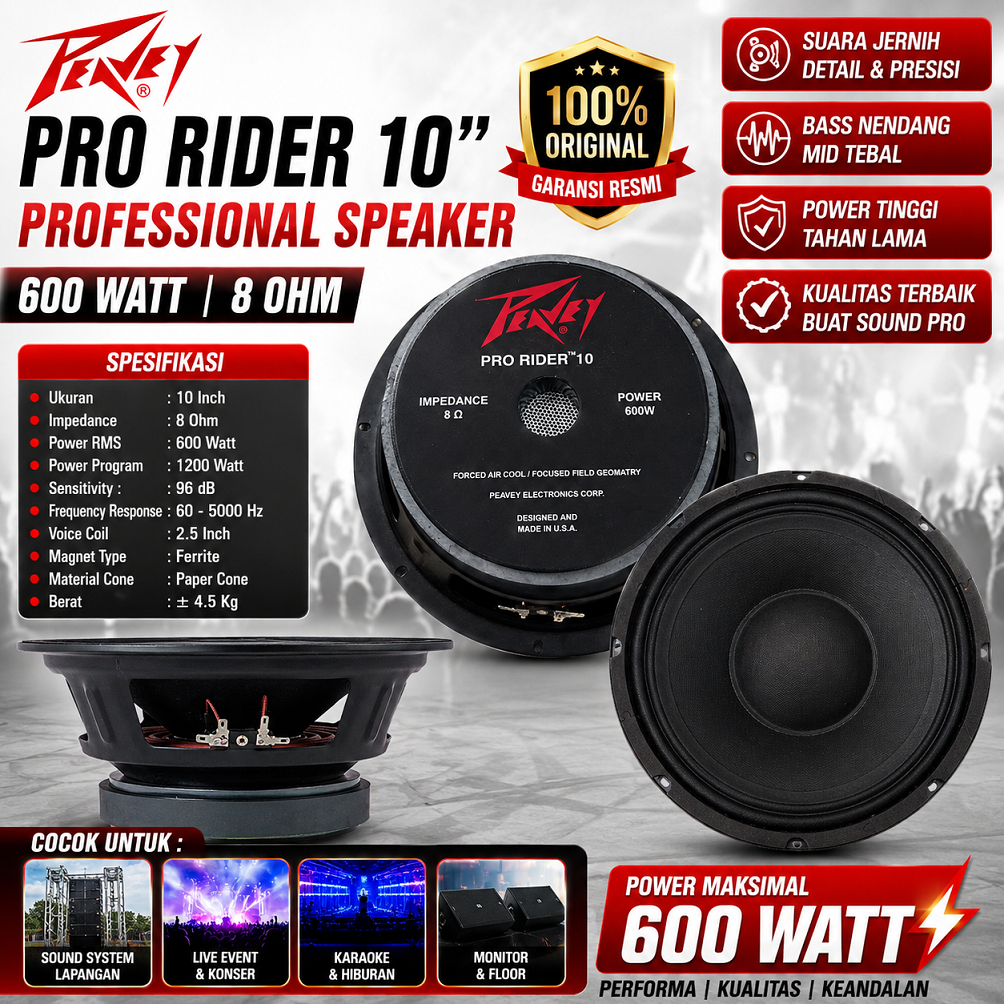 Speaker Peavey Pro Rider 10 Inch 600 Watt