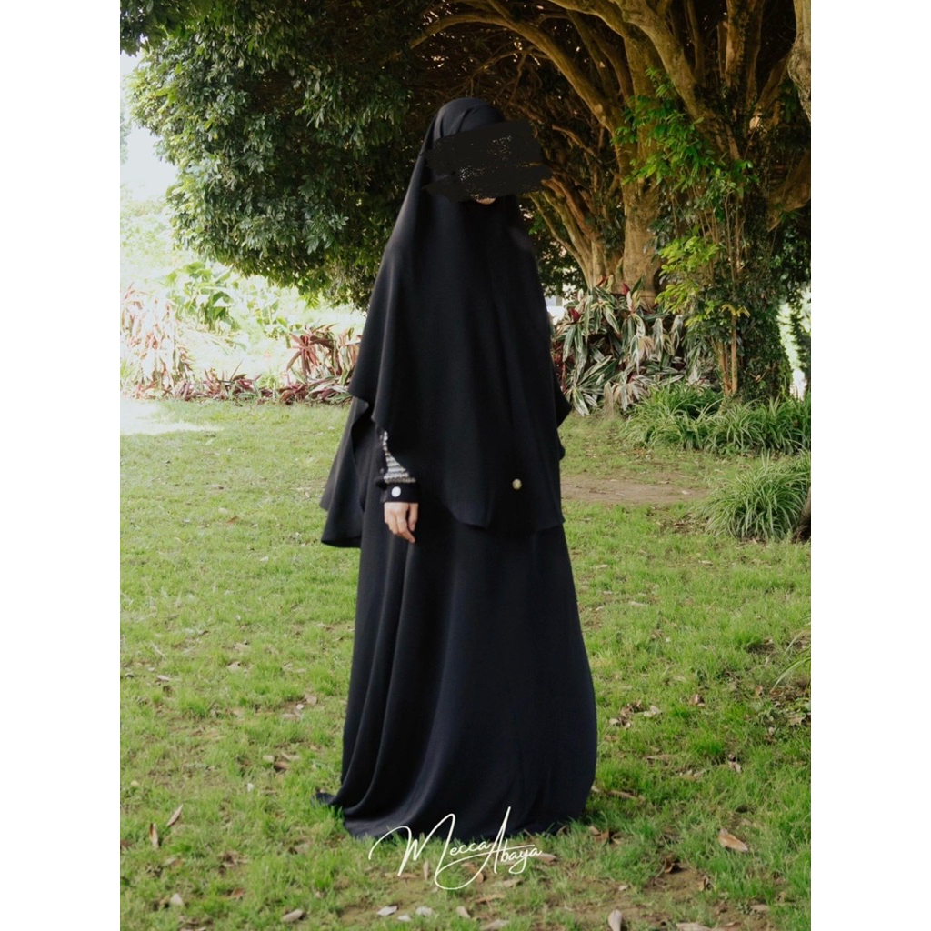 PL Itsar Syari mecca chic knit abaya Black