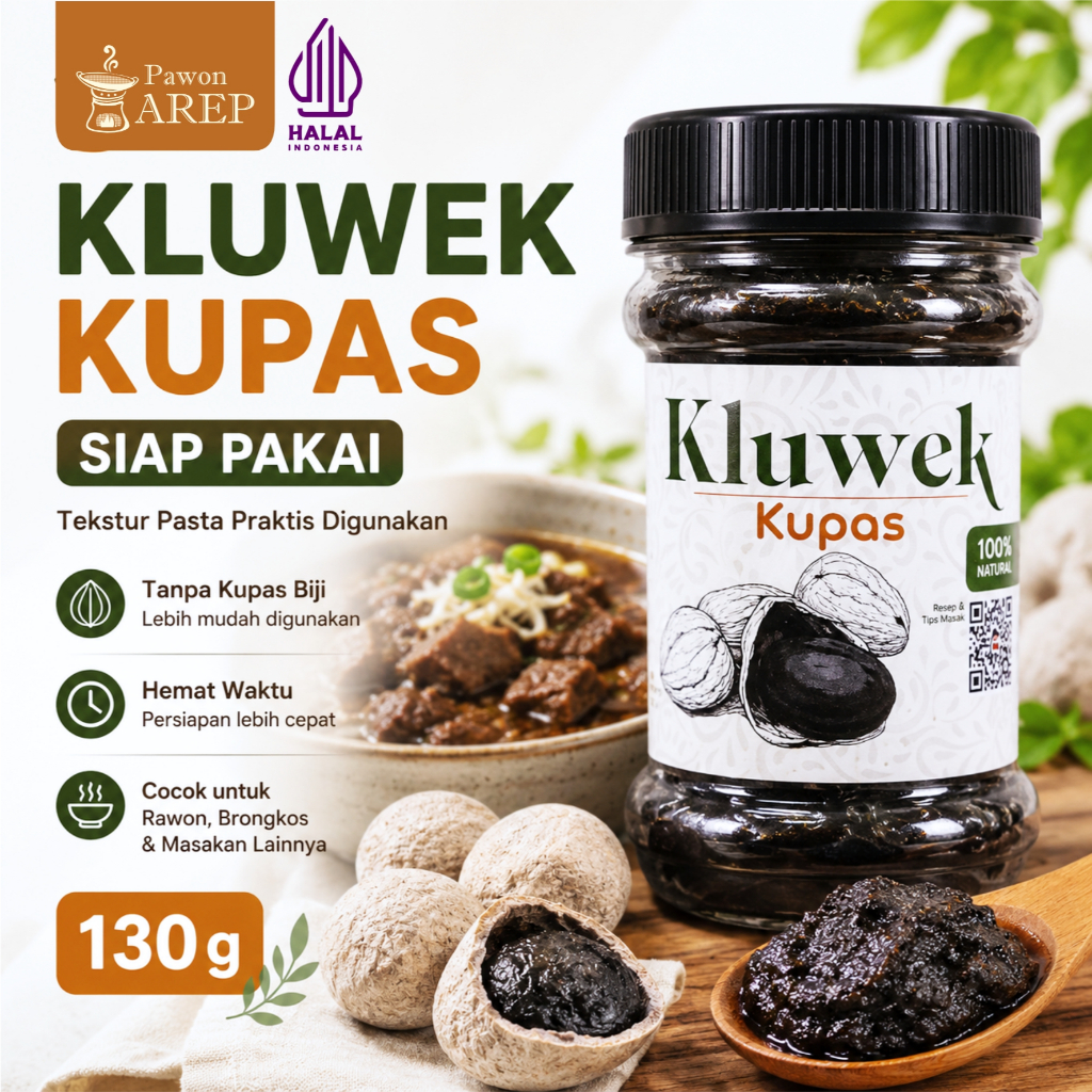 Pawon Arep Kluwek Kupas 130gr | Pasta Pucung / Picung Siap Pakai UMKM Lokal Purworejo | Praktis Digu