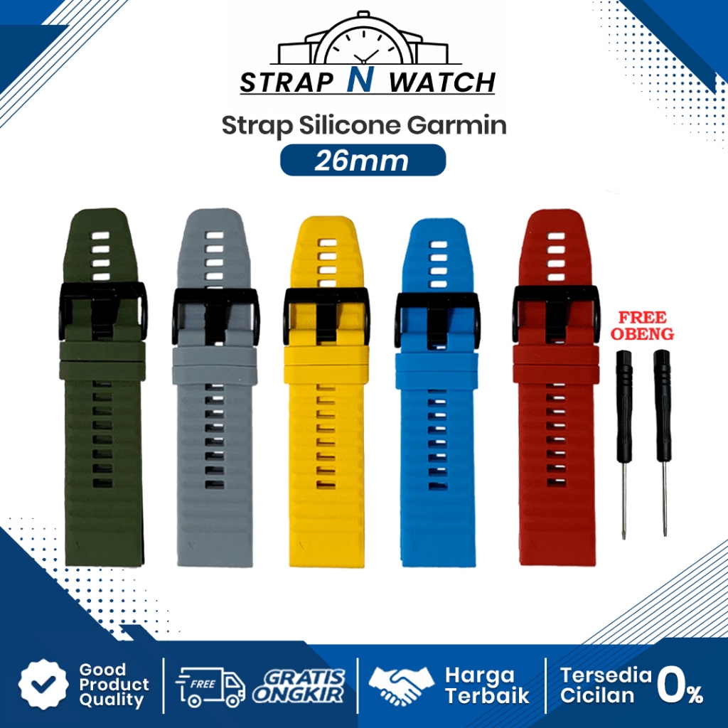 Rubber Strap Jam Tangan Tali Karet Garmin Fenix 3 Sapphire Fenix 3 HR Fenix 5x Plus 6x Pro Solar