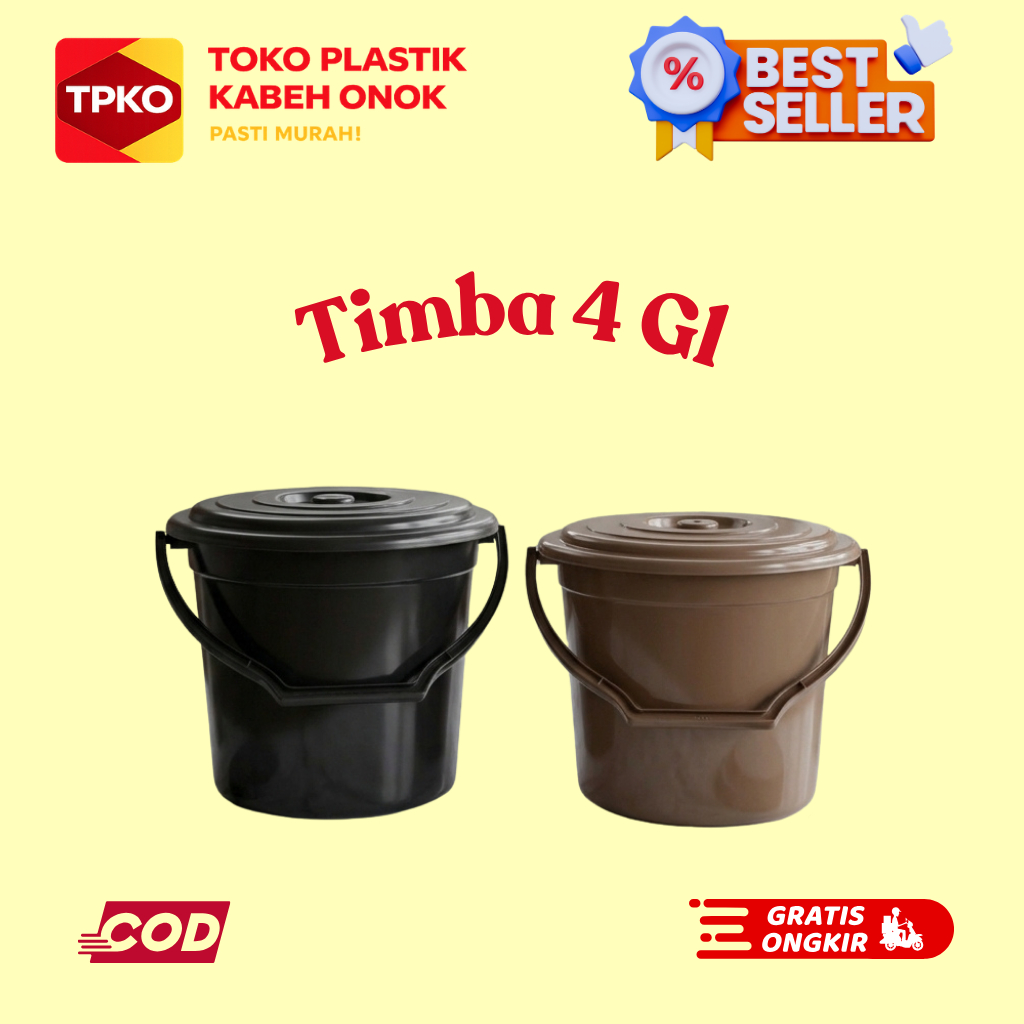 Timba Air Tutup / Timba Plastik / Timba / Ember tutup / Timba 4 gl