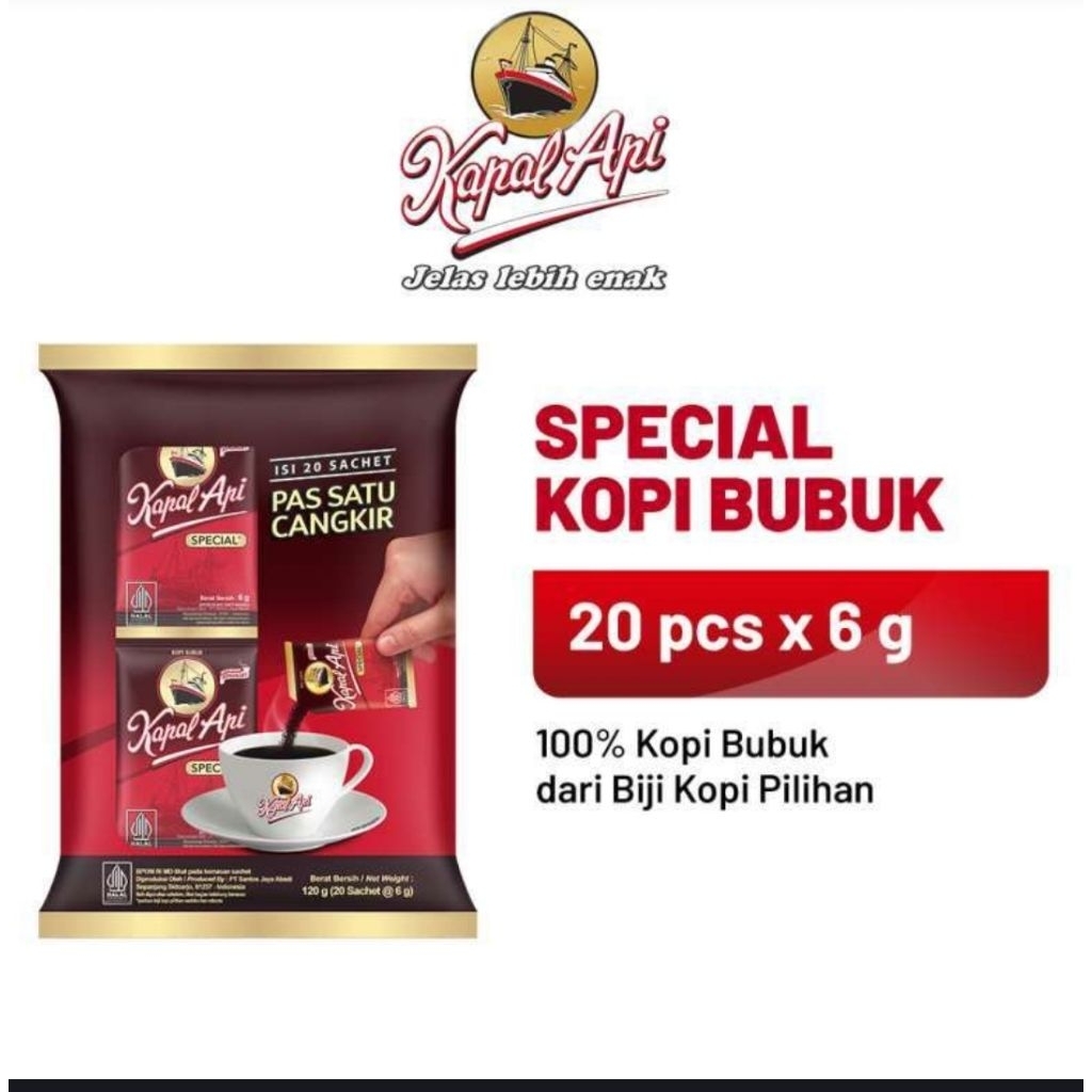 Kopi kapal special api pas satu cangkir 120gr