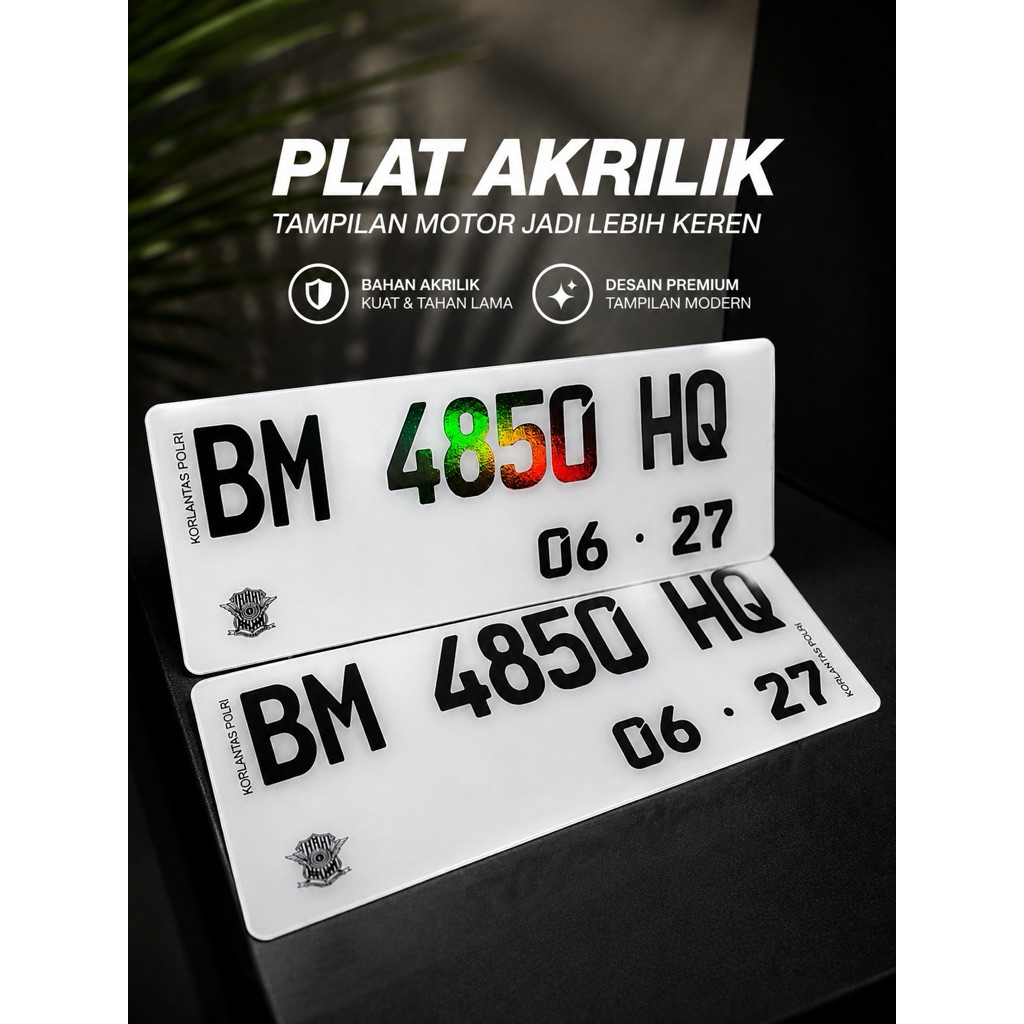 Plat Nomor Akrilik - Plat Akrilik Motor - Custom Plat