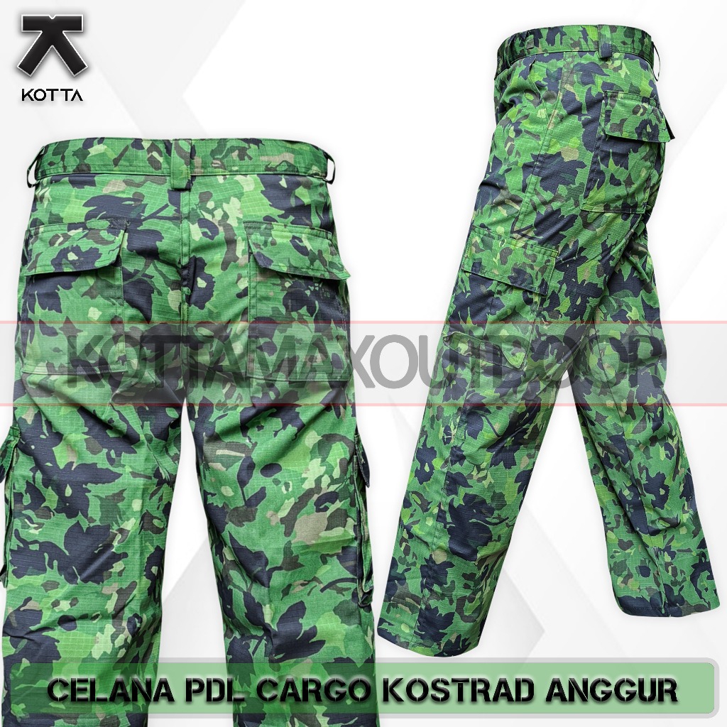 Celana Pdl Cargo TNI Loreng Kostrad Terbaru Outdoor - Kostrad Anggur