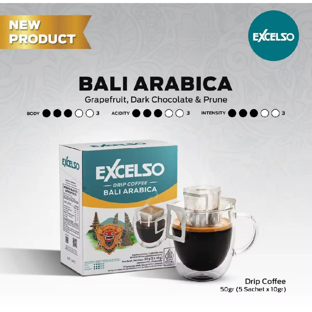 EXCELSO DRIP COFFEE BALI ARABICA 5 Sachet