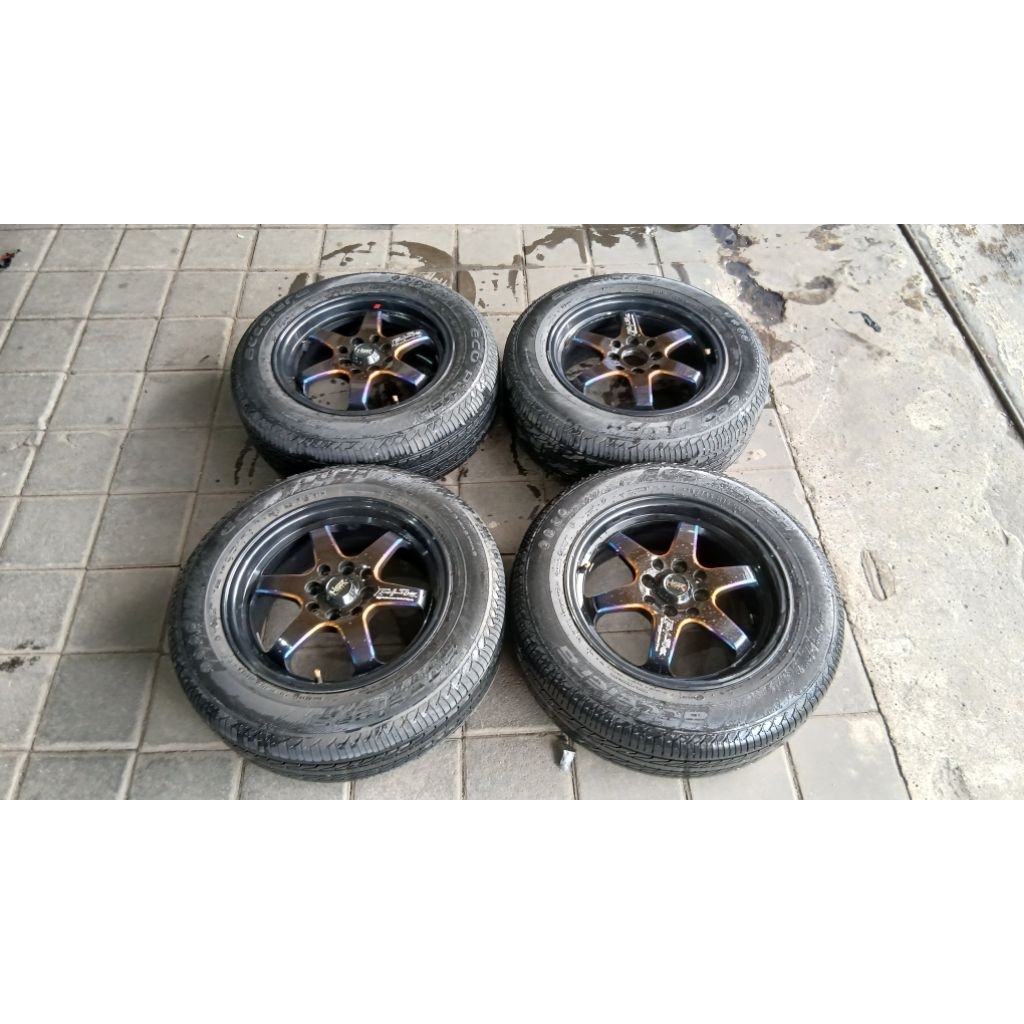 Paket velg dan ban bekas mobil racing ring 15 + ban 195 65 15 80%