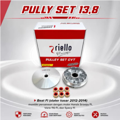 Riello Pully Set Plus Roller 13.8 untuk Beat FI 2012-2014, Scoopy FI 2021, Genio, Spacy - Aksesoris 