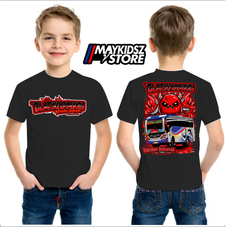BAJU KAOS ANAK BUS SUGENG RAHAYU BLACKHANKEI SUMBER SELAMAT BUS HEREX JATIM SUGENG RAHAYU T-SHIRT AN