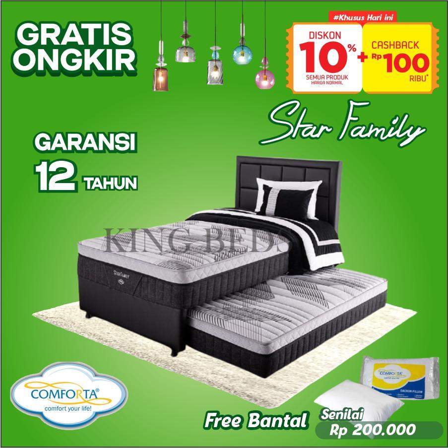 Comforta Spring Bed Star Family sorong 2 in 1 Full Set 120 / 100 / 90 x 200 Feel Medium