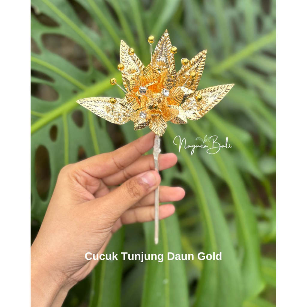 NAYURA BALI / Cucuk Tunjung Daun Gold / Cucuk Bali / Aksesoris Bali / Aksesoris Hairdo / Aksesoris C