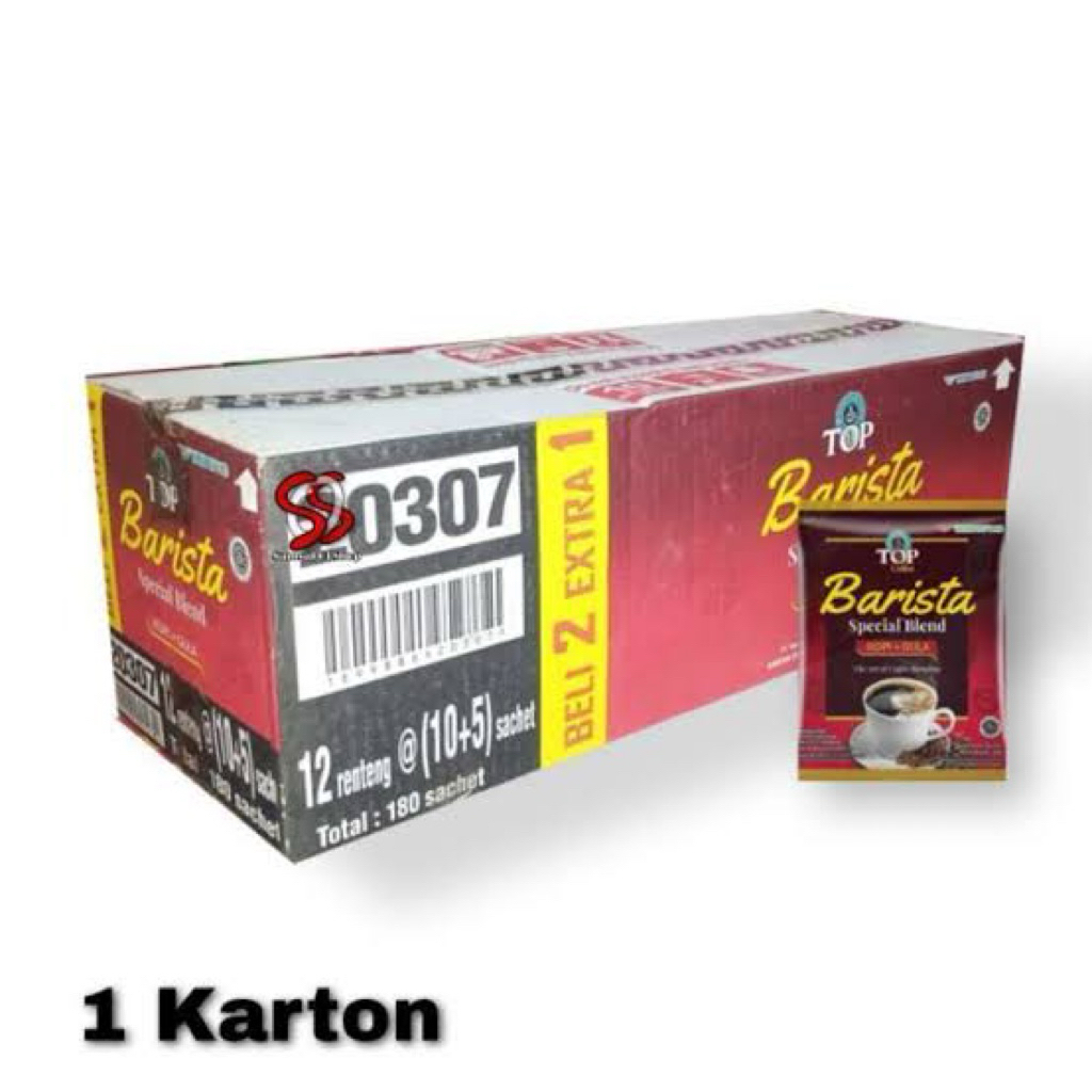 Top Coffee Barista 1 Karton Dus Isi 180 Sachet Kopi Instan Grosir Termurah