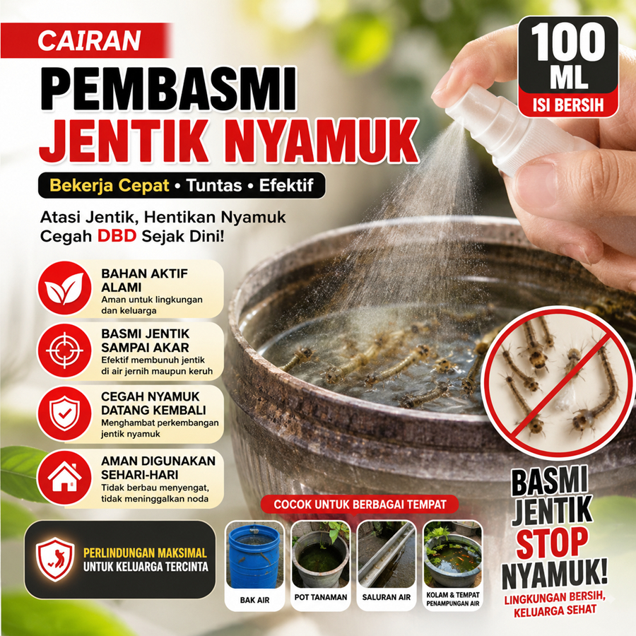 CAIRAN PEMBASMI JENTIK NYAMUK 100 ML Gooden, Pembasmi Jentik Nyamuk di AIR Pengusir Jentik Nyamuk Al