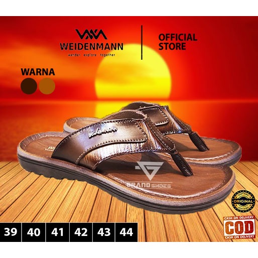 Weidenmann weidenman JL Sandal jepit pria kulit  sol tebal  nyaman kuat distro casual ORIGINAL