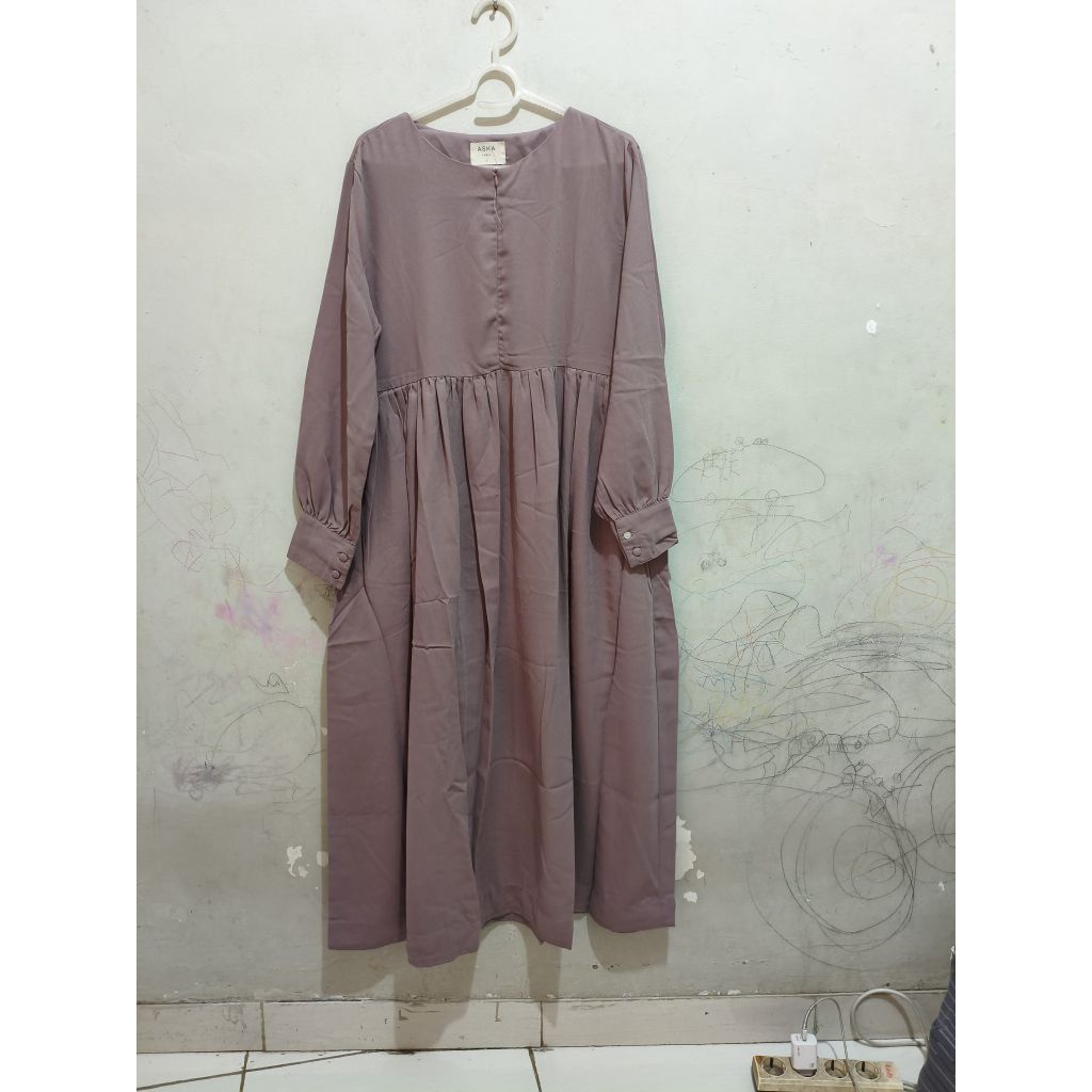 Preloved Gamis Aska Label Warna Lilac