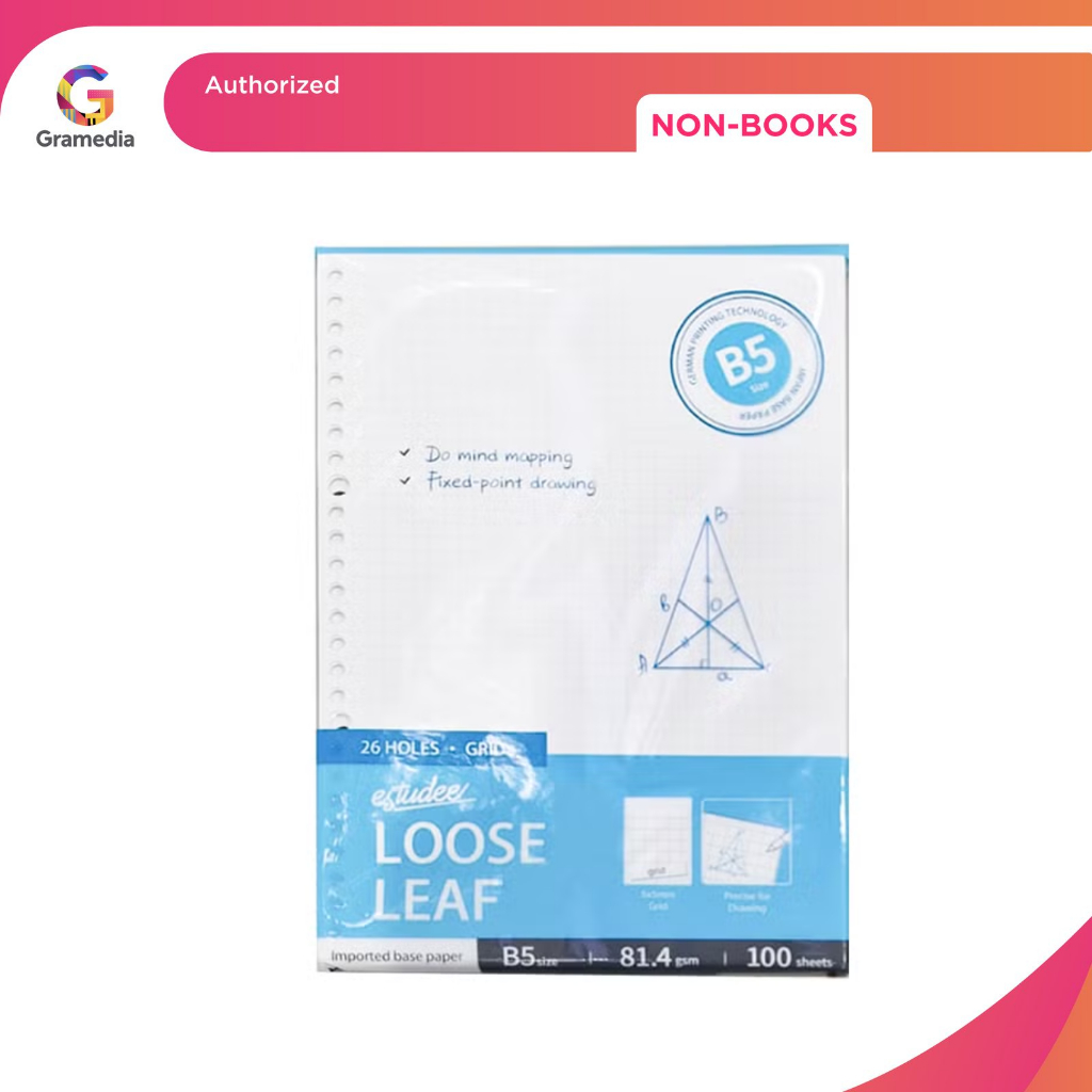 Gramedia Pekanbaru - Estudee Loose Leaf Premium - Grid B5 100Sht