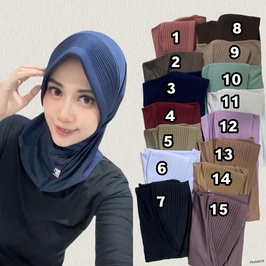 hijab sport /hijabolahraga/hijab olahraga pendek/hijab sport pendek/hijab buat lari/bergo pet besar