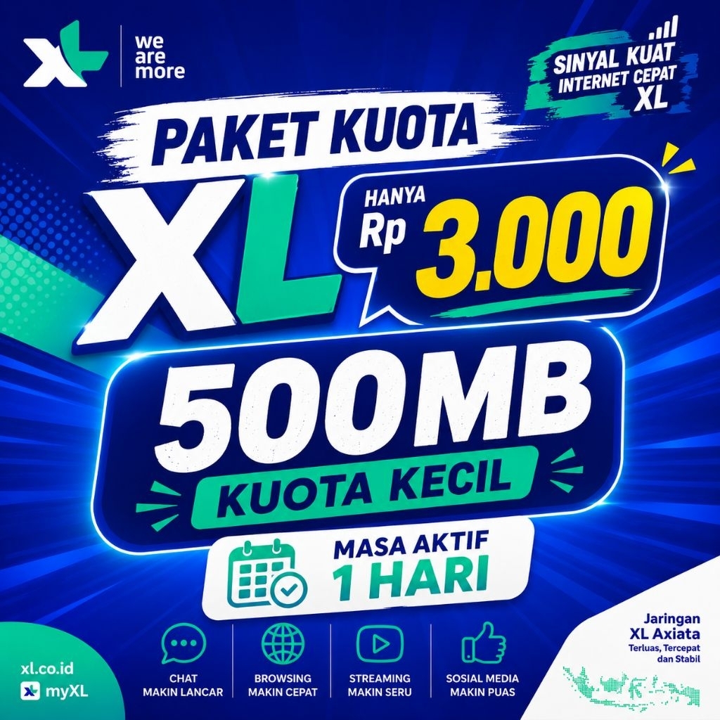 Paket kuota XL paket kecil kuota 500MB