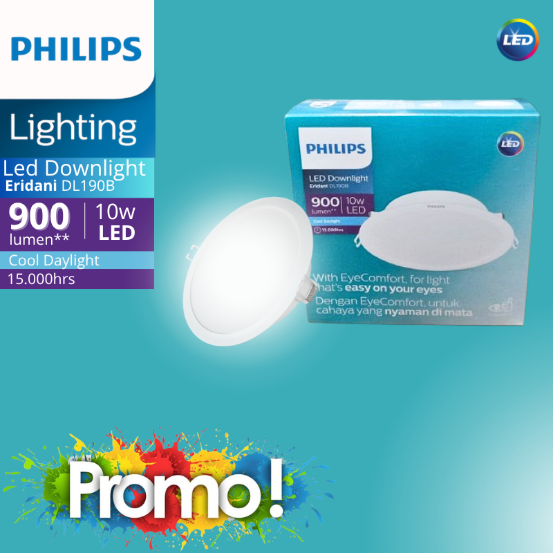 Philips LED Downlight Eridani 10 Watt Warna Cahaya Putih Hemat Energi 80% dengan Masa Pakai Hingga 1