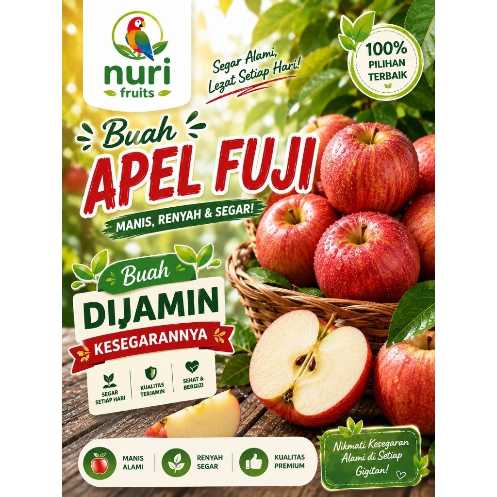 apel fuji good farmer|buah apel|buah apel bandung|nuri fruits|buah segar|buah segar bandung