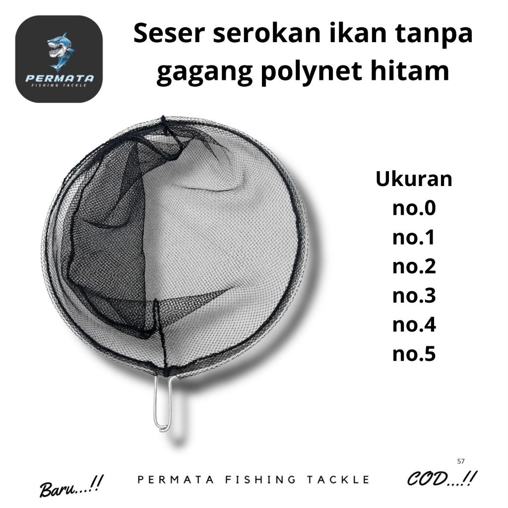 SESER SEROKAN IKAN TANPA GAGANG POLYNET HITAM PERMATA
